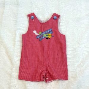 Stellybelly biplane appliqué Jon-Jon—size 12m